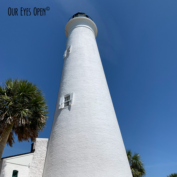 This is the St. Marks Lighthouse in located on Apalachee Bay near Tallahassee, Florida. Photo taken looking up to the top of the lighthouse from the base.