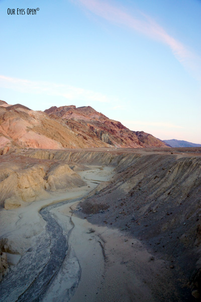 Dried up river bed near Artist Palette in Death Valley National Park.